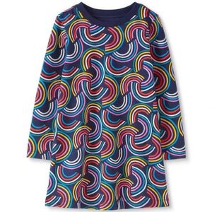 Hanna Andersson Geo Rainbow Swirl Cotton Dress